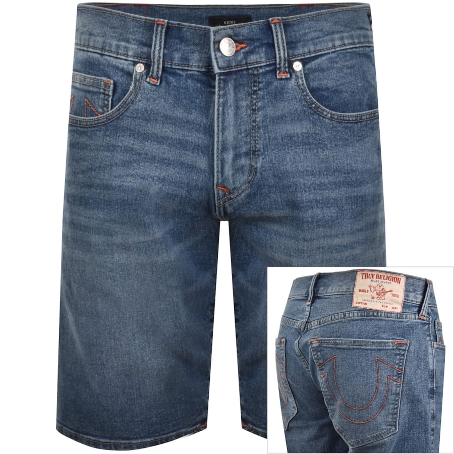 True Religion Ricky No Flap Shorts Blue | Mainline Menswear us